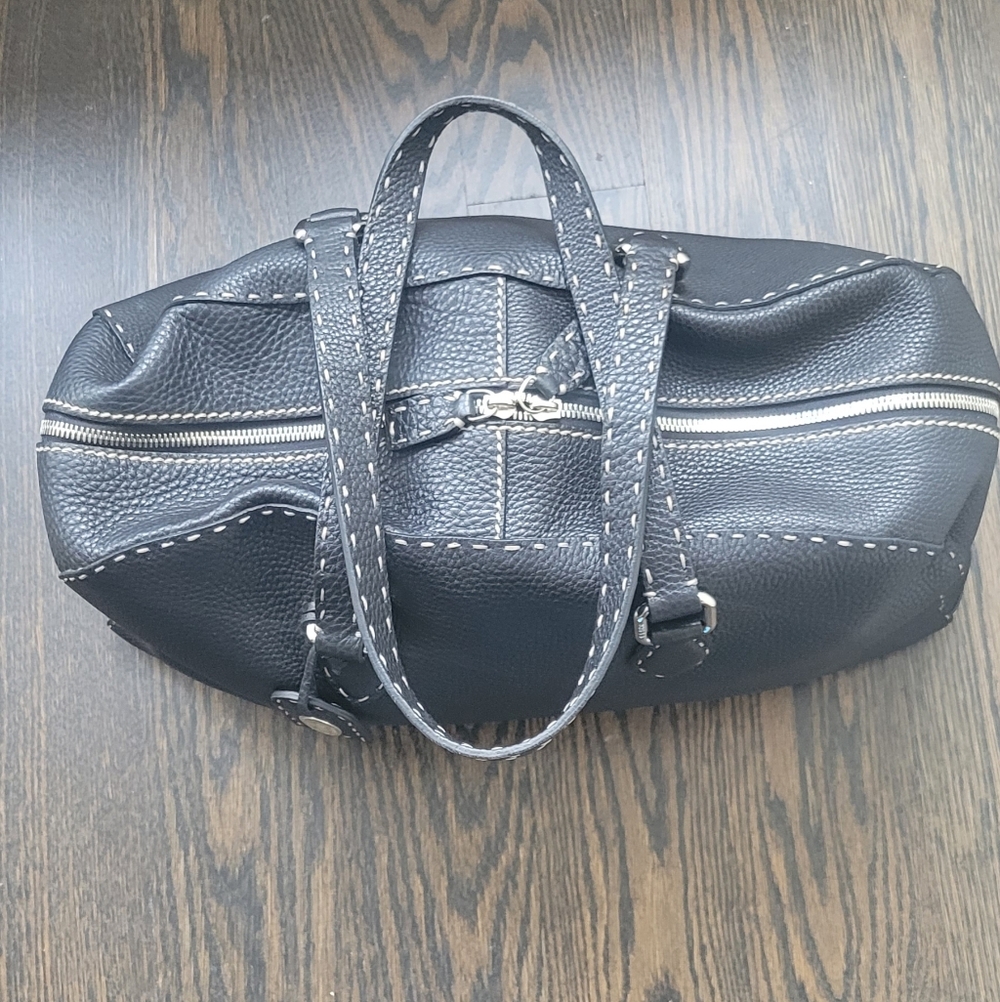 FENDI Selleria Black Leather Tote Bag - Picture 3 of 16